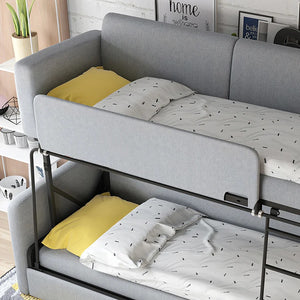 SB142 Two Seater Sofa Bed | Made-to-Order Modern Convertible Sofa Bed for Living Room & Guest Room | Linen Upholstered Steel Frame High Density Sponge Sleeper Sofa (SB142)