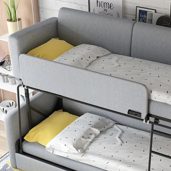 SB142 Two Seater Sofa Bed | Made-to-Order Modern Convertible Sofa Bed for Living Room & Guest Room | Linen Upholstered Steel Frame High Density Sponge Sleeper Sofa (SB142)