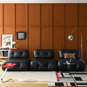 Timmons 3 Seater PU Leather Sofa – Modern Contemporary Couch with Durable Upholstery, Comfortable Living Room Seating in Brown or Black - My Store
