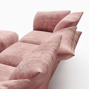 Cove Petal Modular Three Seater Sofa 360 cm – Contemporary Free-Form Chenille Sofa with High-Density Sponge Cushions | Modern Living Room Seating in Cream, Pink & Blue - My Store