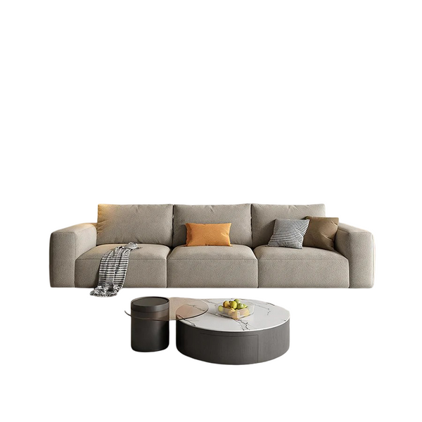 Lionel Three Seater Linen Fabric Sofa | Modern Contemporary 3-Seater Couch with High Density Sponge Cushioning | No Assembly Required Living Room Sofa