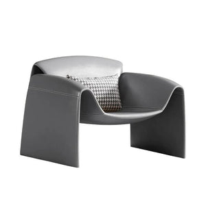 U Shape Microfiber Leather Armchair – Contemporary Modern Accent Chair with Soft Cushioned Seating, No Assembly Required, Available in Grey, Black, White, Brown & Blue - My Store