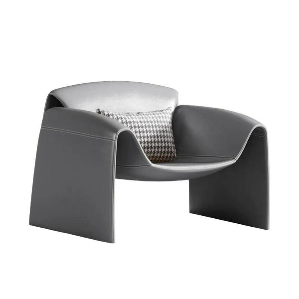 U Shape Microfiber Leather Armchair – Contemporary Modern Accent Chair with Soft Cushioned Seating, No Assembly Required, Available in Grey, Black, White, Brown & Blue - My Store