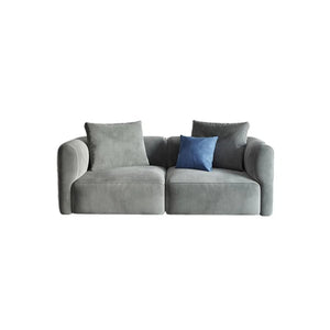 FIN 4-Seater Corner Sofa | Grey Velvet L-Shaped Modern Sofa | Contemporary Living Room Couch | Comfortable Family Sofa Set