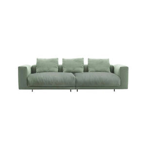 Goswell Green Linen Three Seater Corner Sofa with Painted Steel Frame – Modern Contemporary Living Room Sofa, Spacious Comfort Seating - My Store