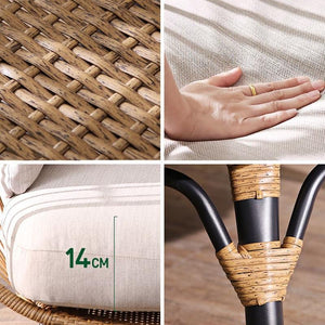 Simera Rattan Ball Chair with Stand – Indoor & Outdoor Hanging Garden Chair with Cushions, Modern Patio Egg Chair for Balcony, Conservatory & Garden – Oak Finish - My Store