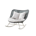 Temescal Rattan Garden Rocking Chair – Indoor & Outdoor Metal Frame Rocker Chair with Contemporary Rattan Rope Design, Ready to Use Garden Seating (Grey, Green, Red) - My Store