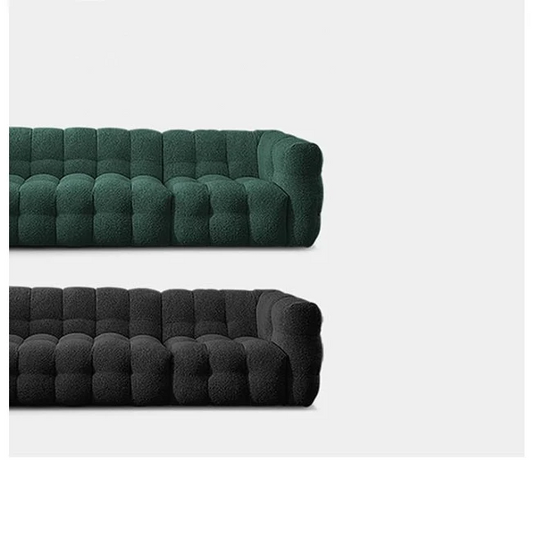 Zobah Grey Boucle Two Seater Sofa – Modern Contemporary Upholstered Loveseat with Soft Textured Fabric, Comfortable Seating for Living Room - My Store