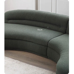 Yannik Four Seater Curved Sofa – Snowflake Velvet Upholstery, Modern Contemporary Lounge Sofa with High-Resilience Sponge Cushioning, Elegant Green Living Room Sofa