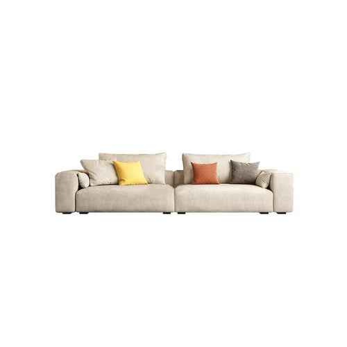 R87 Calvin Three Seater Sofa – Modern Leathaire Upholstered Couch with High-Density Sponge Cushions, Contemporary Living Room Sofa - My Store