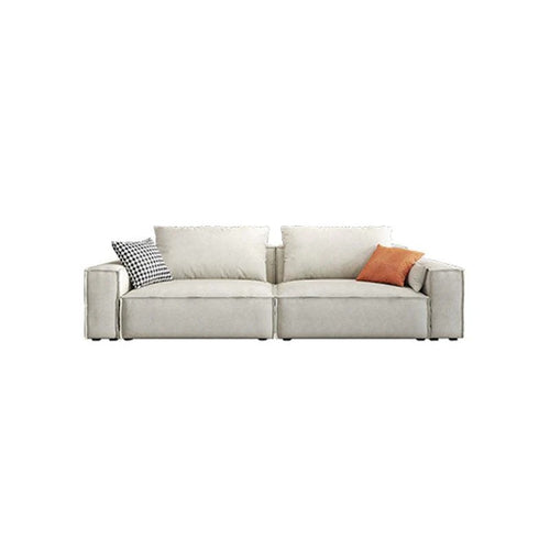 R97 Lou 2 Seater Sofa – Modern Leathaire Couch, Compact Living Room Sofa, High-Density Foam Cushioned Loveseat, Contemporary Design (Beige/Grey Options) - My Store