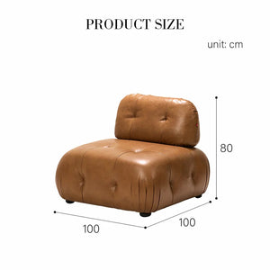 Timmons 3 Seater PU Leather Sofa – Modern Contemporary Couch with Durable Upholstery, Comfortable Living Room Seating in Brown or Black - My Store