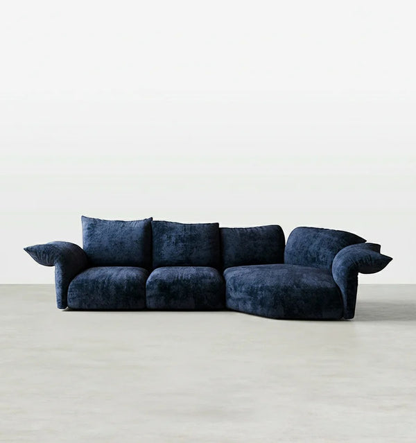 Cove Petal Modular Three Seater Sofa 360 cm – Contemporary Free-Form Chenille Sofa with High-Density Sponge Cushions | Modern Living Room Seating in Cream, Pink & Blue - My Store