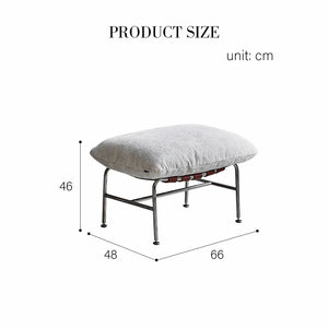 Prasad Lounge Chair with Ottoman – Real Leather Accent Armchair with Stainless Steel Base, Modern Reclining Lounge Seat with Footrest, Contemporary Living Room Chair - My Store