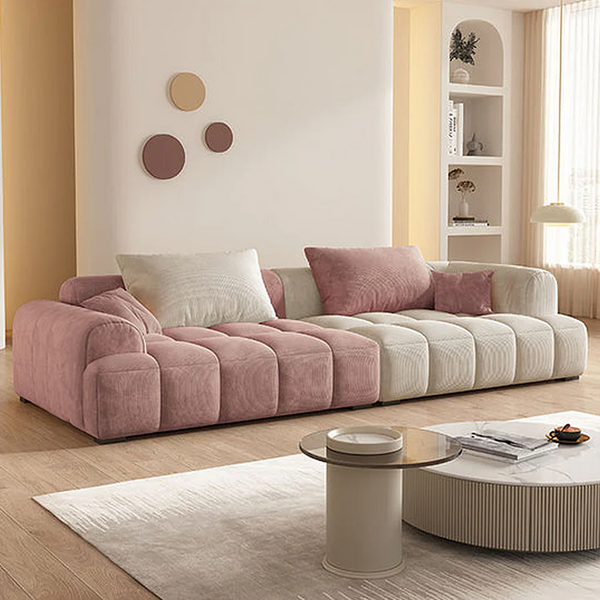 Arabella 4 Seater Corduroy Sofa – Modern Contemporary Fabric Couch with High-Density Foam Cushions, Spacious Living Room Sofa - My Store