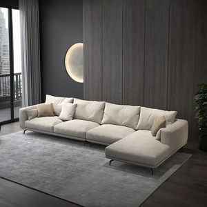 NR23 Four Seater Corner Sofa – Contemporary Leathaire L-Shape Sectional Sofa for Living Room | Modern Comfort Couch with Sturdy Legs | Optional Colours
