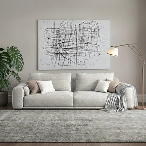 Frances Cotton Linen Two Seater Sofa – Contemporary Upholstered Loveseat with High Density Sponge Cushioning, Modern Living Room Couch in Grey - My Store