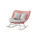 Temescal Rattan Rocking Garden Chair, Indoor & Outdoor Metal Frame Rocking Armchair, Modern Rattan Rope Patio Relax Chair – Grey, Green, Red - My Store