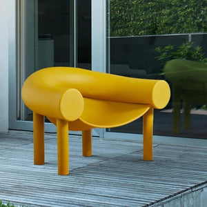 Wremical Contemporary Polyethylene Armchair – Modern Yellow Accent Chair, Durable Plastic Lounge Chair for Living Room, Patio & Office – Fully Assembled - My Store
