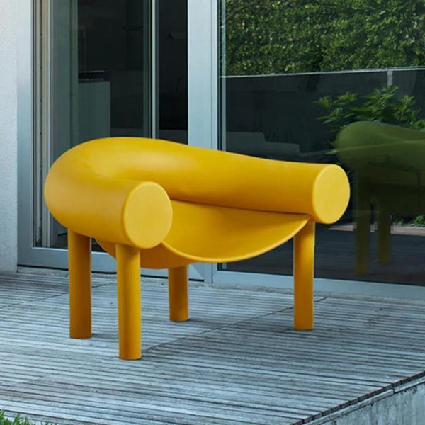 Wremical Contemporary Polyethylene Armchair – Modern Yellow Accent Chair, Durable Plastic Lounge Chair for Living Room, Patio & Office – Fully Assembled - My Store