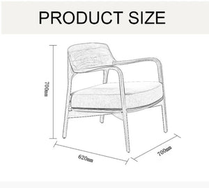 Hans Wegner Inspired Dark Oak Armchair – Contemporary Solid Wood Lounge Chair with Upholstered Fabric Seat, Modern Scandinavian Accent Chair for Living Room & Office - My Store
