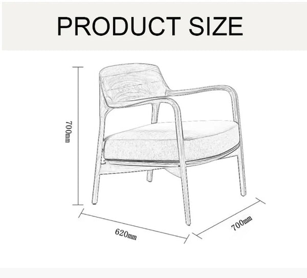Hans Wegner Inspired Dark Oak Armchair – Contemporary Solid Wood Lounge Chair with Upholstered Fabric Seat, Modern Scandinavian Accent Chair for Living Room & Office - My Store