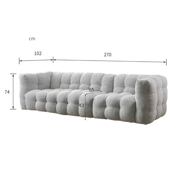 Zobah Grey Boucle Two Seater Sofa – Modern Contemporary Upholstered Loveseat with Soft Textured Fabric, Comfortable Seating for Living Room - My Store