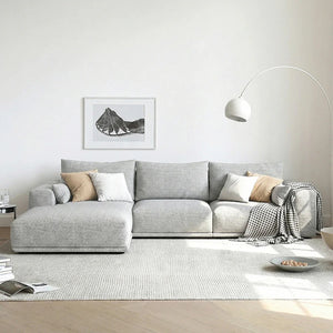 Frances 4-Seater Corner Sofa (350 cm)– Cotton Linen Upholstery, High Density Foam Comfort Couch, Modern Contemporary Living Room Sectional Sofa - My Store