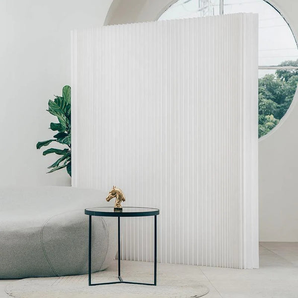 Accordion Folding Screen Room Divider – Expandable 2–3m Cardboard Privacy Partition, 2.4m Height, Lightweight Portable Decorative Wall Divider for Home, Office & Events - My Store