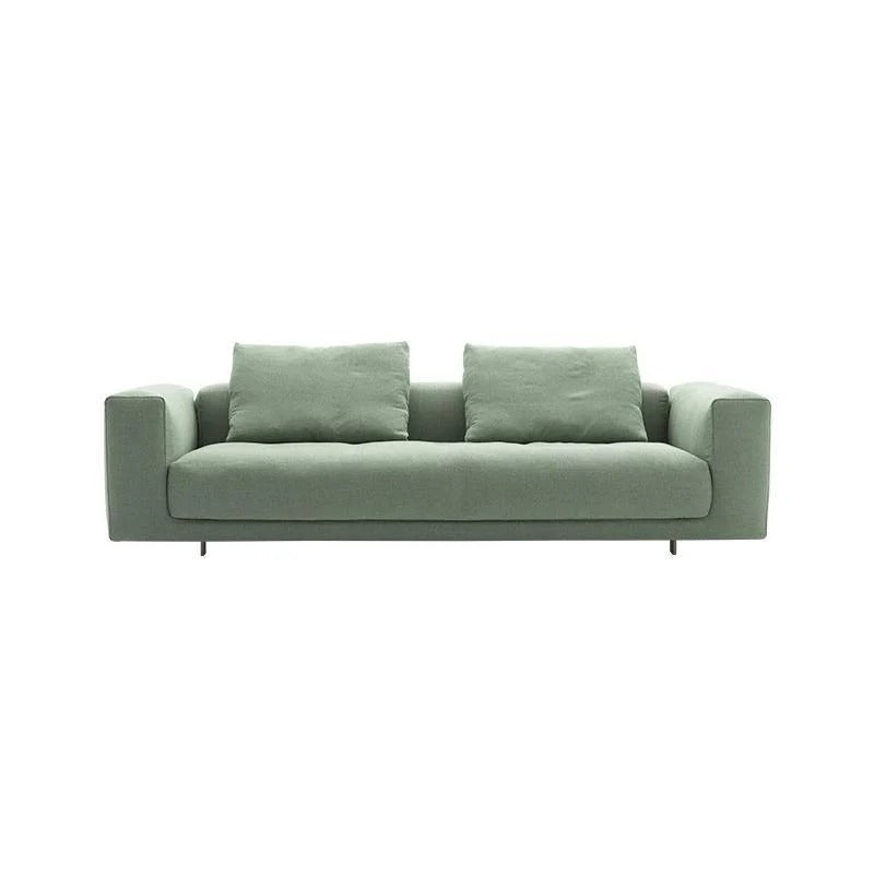 Goswell Green Linen Two Seater Corner Sofa with Painted Steel Frame – Modern Contemporary Living Room Sofa with Wooden Legs Assembly Required - My Store