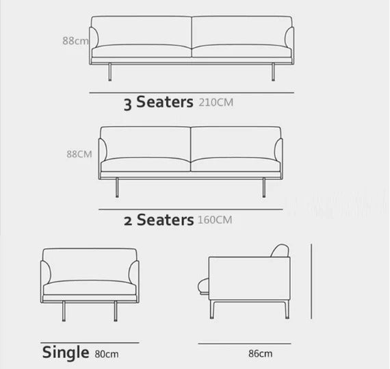 H81 Hamilton Italian Genuine Leather Sofa – Contemporary 2 Seater Living Room Sofa with Oil Wax Real Leather Upholstery and Painted Steel Legs - My Store