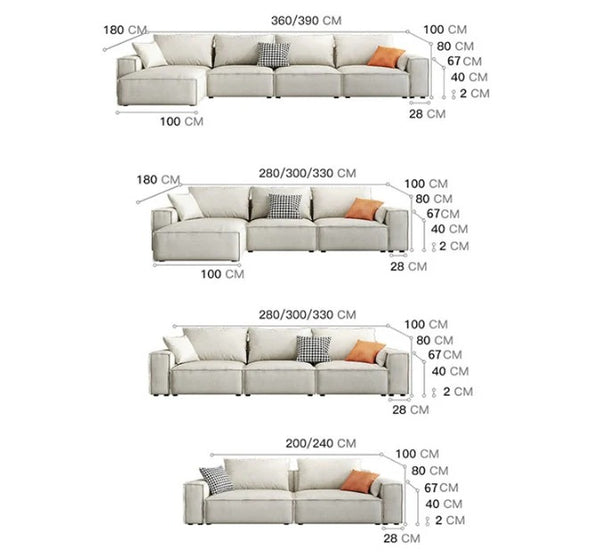 R67 Anselm Two Seater Modular Sofa – Contemporary Leathaire Upholstered Couch with High-Density Sponge Comfort – Modern 2 Seater Living Room Sofa - My Store