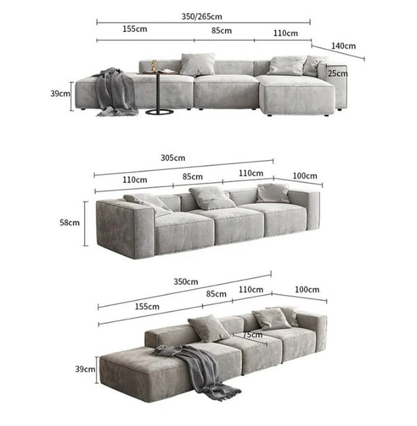 Yetta Grey Velvet Four Seater Corner Sofa | Modern L-Shaped Sofa Set with Deep Cushioned Seating, Sturdy Frame & Contemporary Design