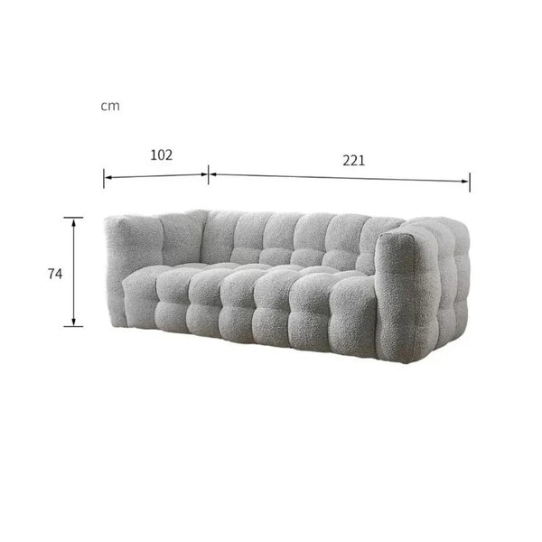 Zobah Grey Boucle Three Seater Sofa – Modern Contemporary Upholstered Couch with Soft Textured Fabric, Comfortable Seating & Sturdy Frame for Living Room - My Store