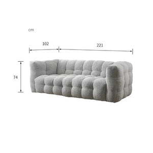 Zobah Grey Boucle Two Seater Sofa – Modern Contemporary Upholstered Loveseat with Soft Textured Fabric, Comfortable Seating for Living Room - My Store