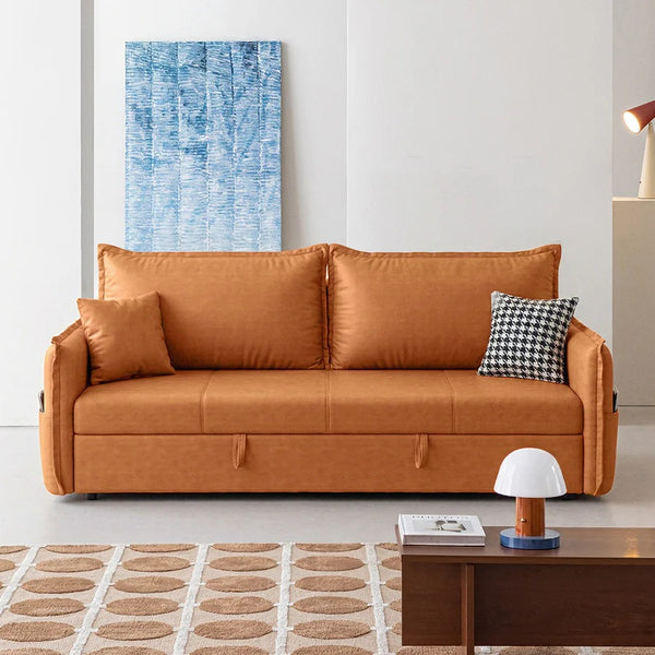 SB172 Two Seater Sofa Bed – Modern Space-Saving Convertible Sofa with Leathaire Upholstery, Comfortable Guest Sleeper, Available in Multiple Colours - My Store