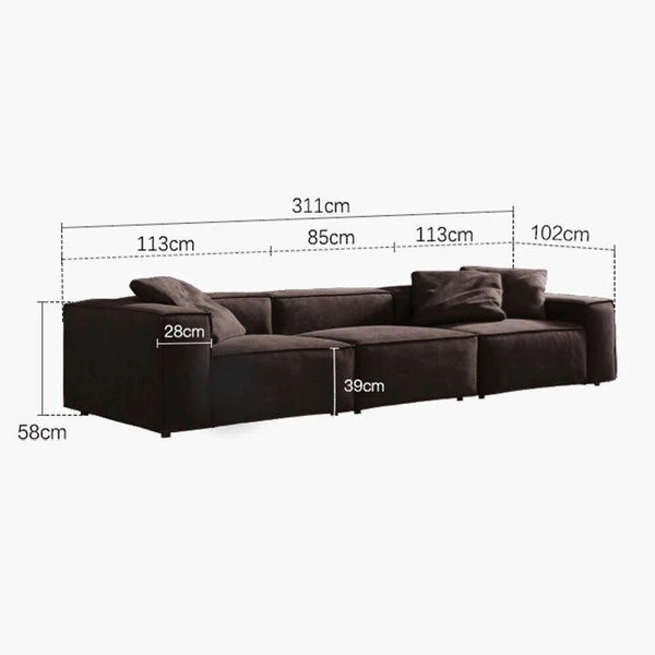 Hee Nordic Otto L411 Three Seater Sofa – 311 cm Modern Contemporary Leathaire Sofa with High Density Sponge - My Store