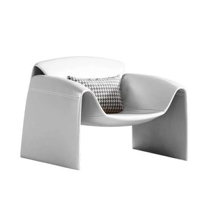 U Shape Microfiber Leather Armchair – Contemporary Modern Accent Chair with Soft Cushioned Seating, No Assembly Required, Available in Grey, Black, White, Brown & Blue - My Store