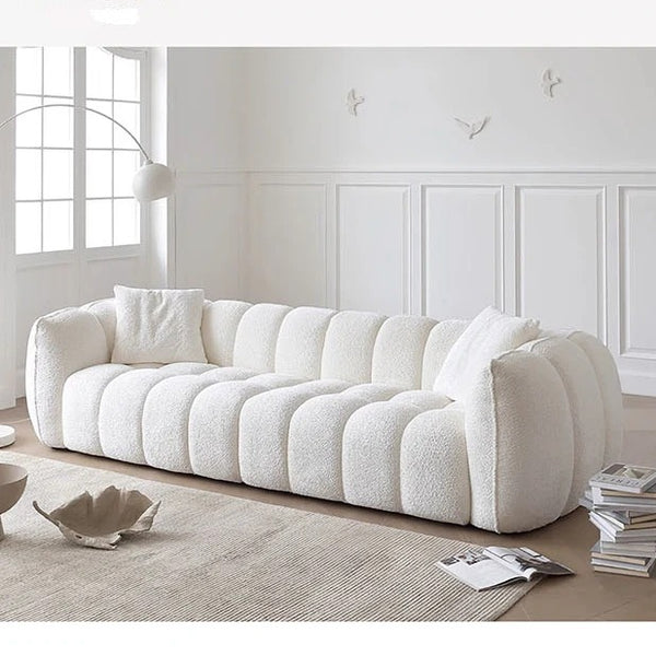 Winslow Pumpin Boucle Three Seater Sofa – Modern Upholstered Couch with High Resilience Foam, Contemporary Living Room Sofa in Soft Boucle Fabric - My Store