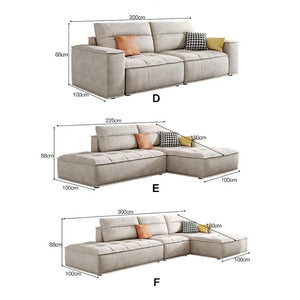 R97 Lou 4 Seater Sofa – Modern Large Leathaire Couch, Spacious Family Living Room Sofa, High-Density Foam Cushioned Four Seater, Contemporary Minimalist Design (Beige/Grey Options) - My Store