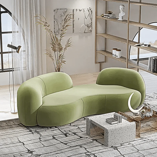Elara Modern Curved 3 Seater Bouclé Sofa – Contemporary Upholstered Lounge Couch, Plush Soft Seating, Elegant Curved Designer Sofa for Living Room & Office - My Store