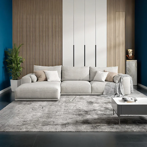 Frances 4-Seater Corner Sofa (350 cm)– Cotton Linen Upholstery, High Density Foam Comfort Couch, Modern Contemporary Living Room Sectional Sofa - My Store