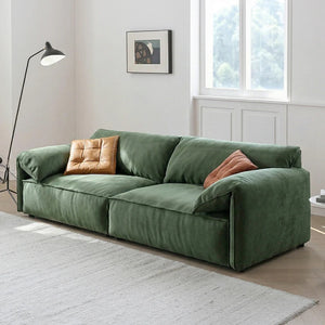 Simon S20 Two Seater Velvet Sofa – Modern Contemporary 2-Seater Couch with High-Density Sponge Cushioning, Made-to-Order Colour Options (Green, Khaki, Mocha, Yellow) - My Store