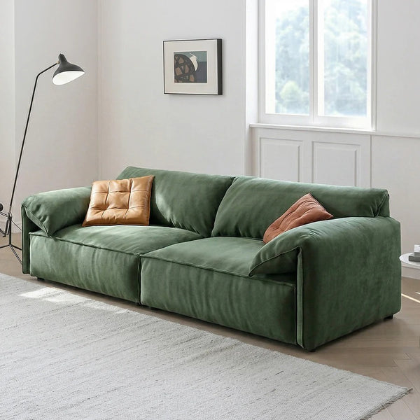 Simon S20 Two Seater Velvet Sofa – Modern Contemporary 2-Seater Couch with High-Density Sponge Cushioning, Made-to-Order Colour Options (Green, Khaki, Mocha, Yellow) - My Store