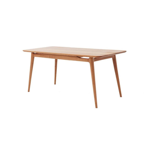 Giano Solid Wood Dining Table in Oak Finish, Modern Rectangular Dining Table for Kitchen & Dining Room, Contemporary Wooden Table for 4 to 6 Seaters