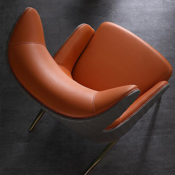 Tige Accent Armchair, PU Leather Upholstered Modern Lounge Chair with Painted Steel Frame – Contemporary Living Room & Office Seating (Multiple Colors) - My Store