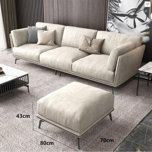 Reynold 2/3 Seater Modern Sofa – Leathaire Upholstered Contemporary Couch with High-Density Foam Cushioning, Wooden Frame Living Room Furniture (Two/Three Seater Option) - My Store