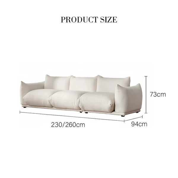 Isabella Modern 3 Seater Sofa – Bouclé or Velvet Upholstery, Contemporary Living Room Couch in Off White & Blue, Fully Assembled Large Sofa - My Store