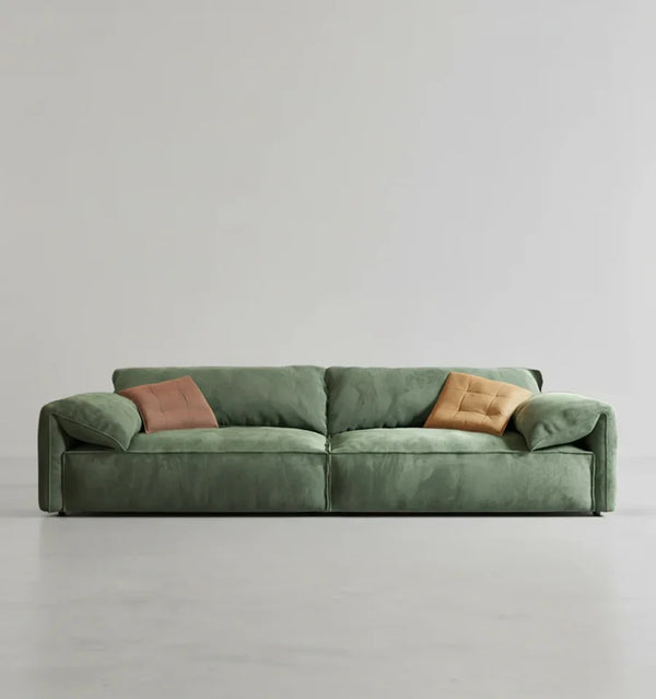 Simon S20 Two Seater Velvet Sofa – Modern Contemporary 2-Seater Couch with High-Density Sponge Cushioning, Made-to-Order Colour Options (Green, Khaki, Mocha, Yellow) - My Store