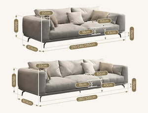 NR23 Two/Three Seater Sofa – Modern Leathaire Upholstered Sofa Set, Contemporary Design, Comfortable Living Room Couch (Greige Colour No.15)